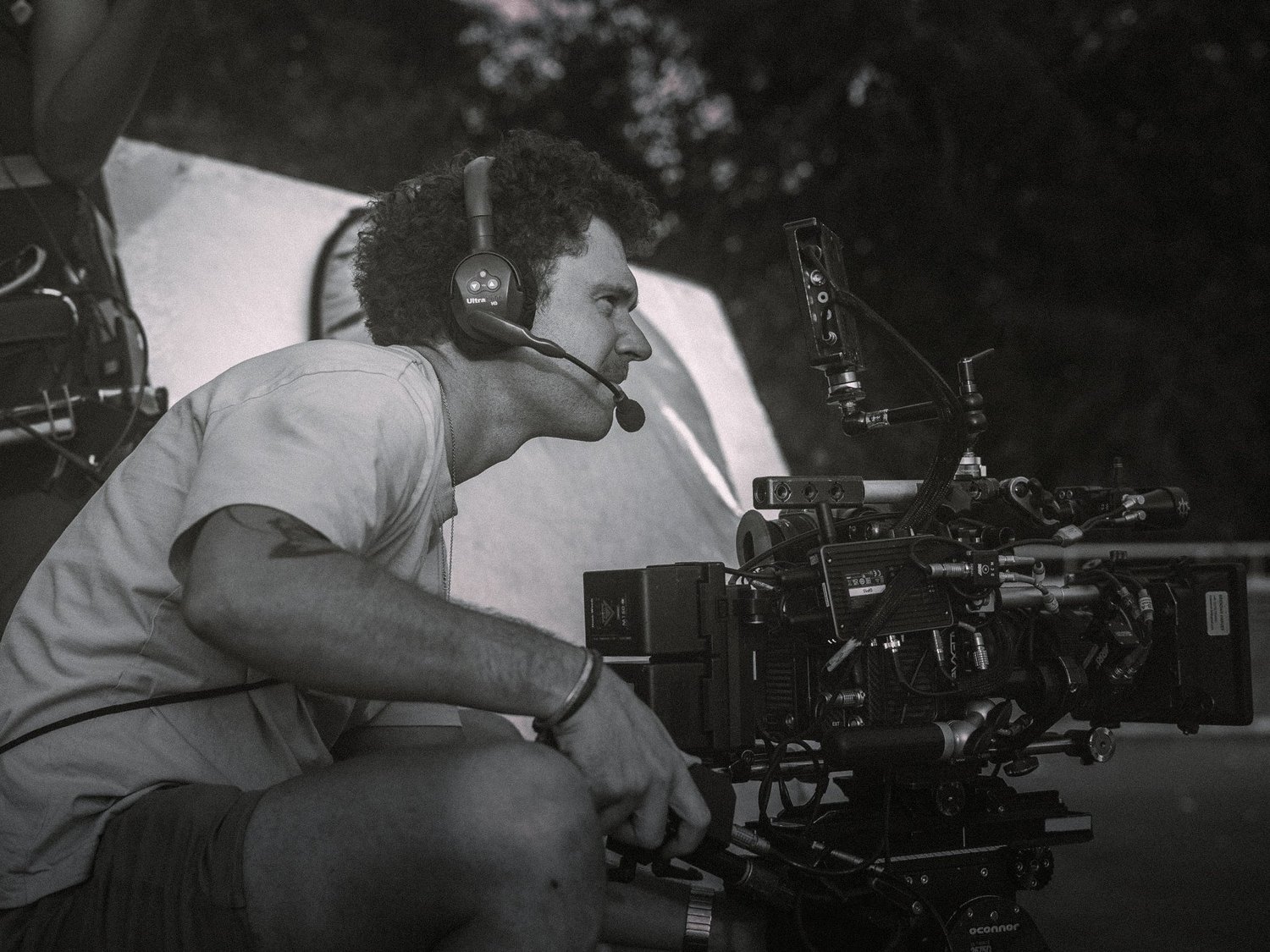 Brendan Harvey on set behind the camera